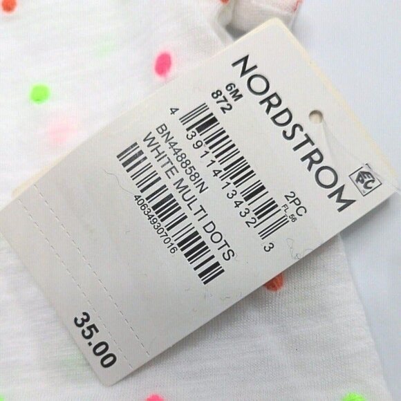 Tucker Tate NORDSTROM Baby Girls Two Piece Shorts Top Set Coral White 6 Mo. NEW - Picture 8 of 11